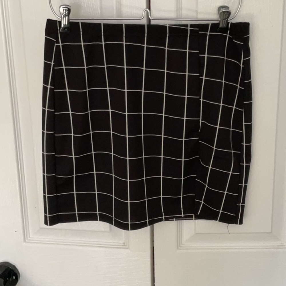 Black and White Grid Skirt